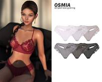 OSMIA - Dakota Striped Lace G-string [Monochrome Pack]
