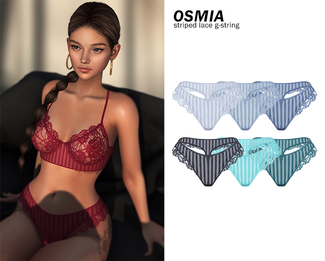 OSMIA - Dakota Striped Lace G-string [Cold Pack]
