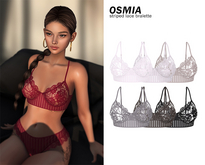 OSMIA - Dakota Striped Lace Bralette [Monochrome Pack]