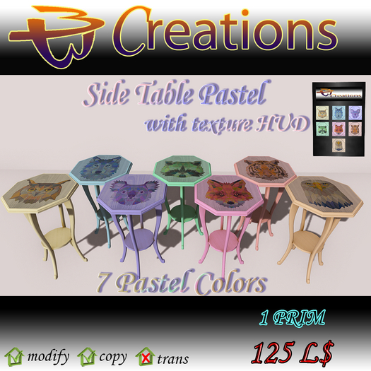 ! BW ! - The Zoo Side Table Pastel With Hud