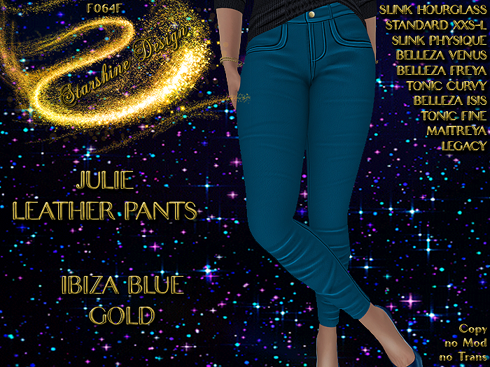 ~✯SD✯~ JULIE LEATHER PANTS [IBIZA BLUE-GOLD]