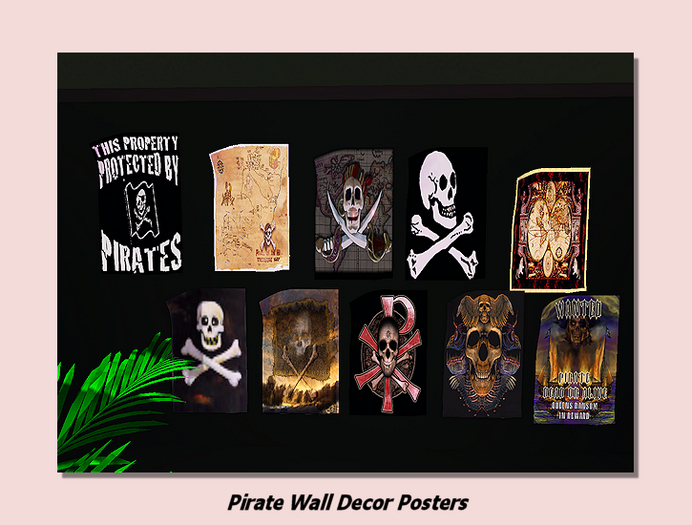 Pirate Wall Decor Posters -full perm textures