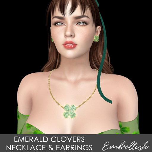 Embellish Shamrock Necklace & Earrings Set DEMO 
