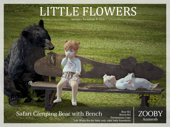 EV Little Flowers // Safari Bear with Bench ZOOBY