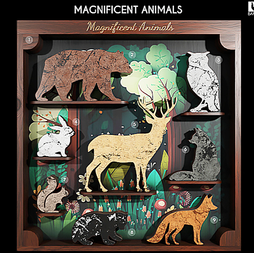 1. BAMSE : Magnificent Animals - Display Case RARE