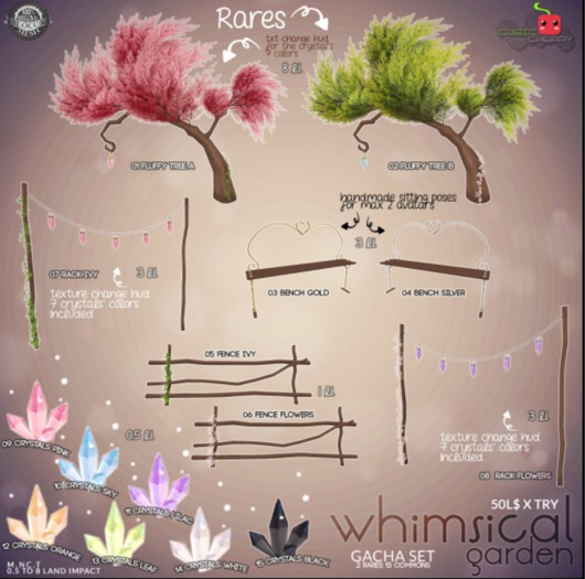 15{Whimsical Garden} crystals black .::Cubic Cherry::.