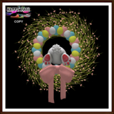 Easter - Curious Bunny Wreath - Pink