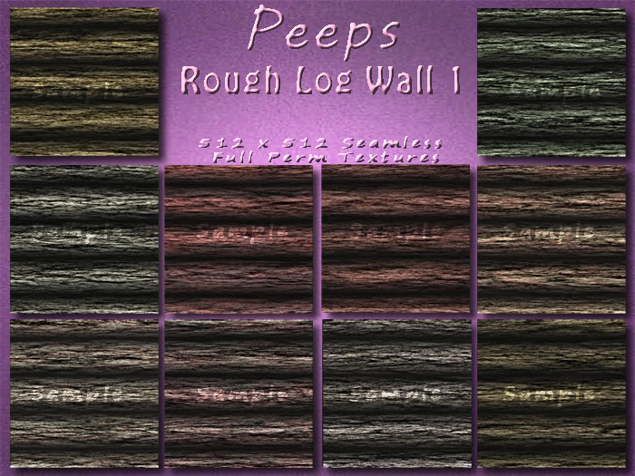 Peeps Textures Rough Log Wall 1
