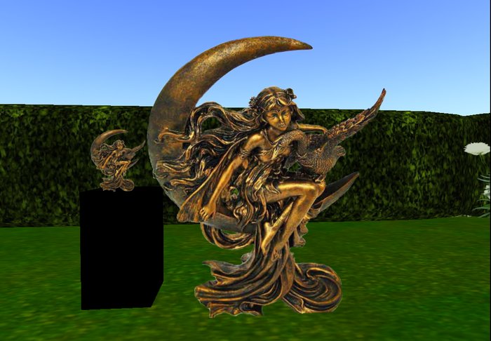 Brass Statue Fairy Moon