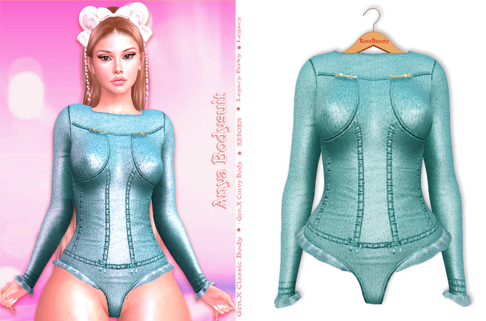 RoseBeauty /  Anya Bodysuit / Turquoise