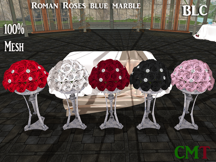 BLC Roman Roses blue marble