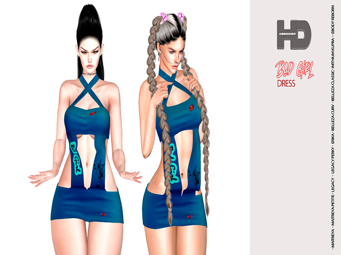 H Designer_DRESS Bad Girl - BLUE (ADD BOX)