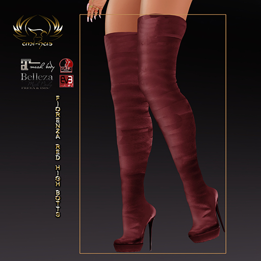 Uni-qu3 Fiorenza red high boots  