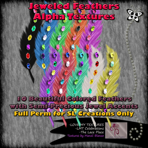 ~LMT~ Jeweled Feather Alpha Textures