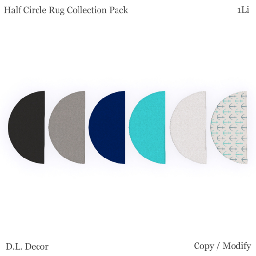 ! D.L. Decor Half Circle Rug Collection Pack (Fatpack) Mesh