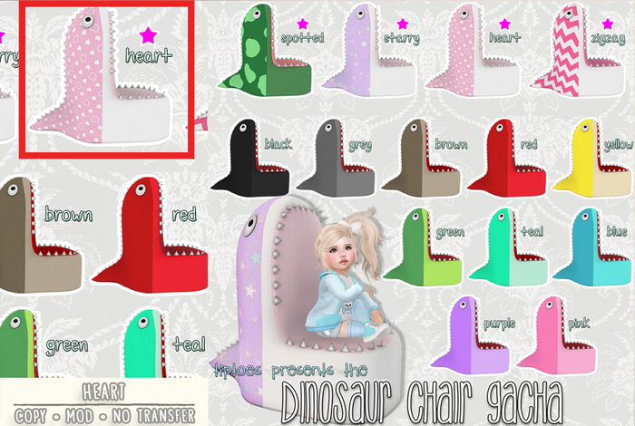 . tiptoes - Dino Chair - Heart RARE