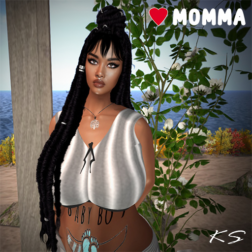 KS GRAY STRIPED TOP LOVE MOMMA BODY
