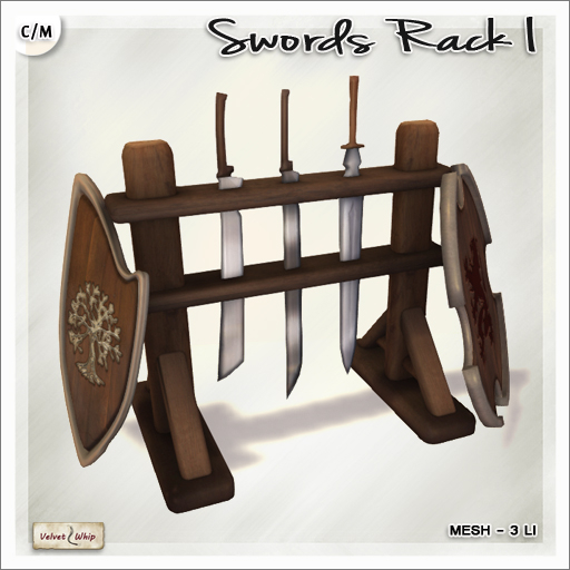 Second Life Marketplace - [V/W] Swords Rack I - Medieval Fantasy Prop ...