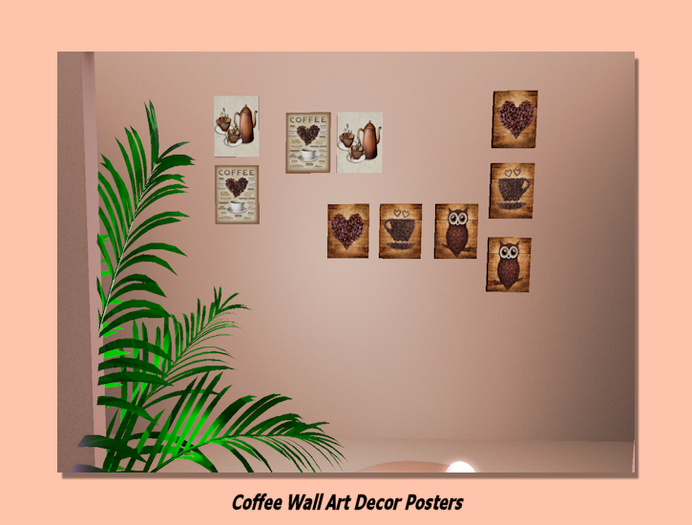 Coffee Art Wall Decor  Posters-full perm coffee sign textures