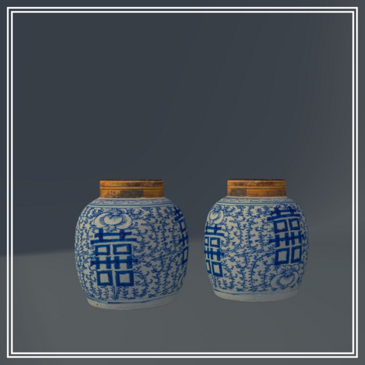 Double Happiness Chinese Porcelain Vase