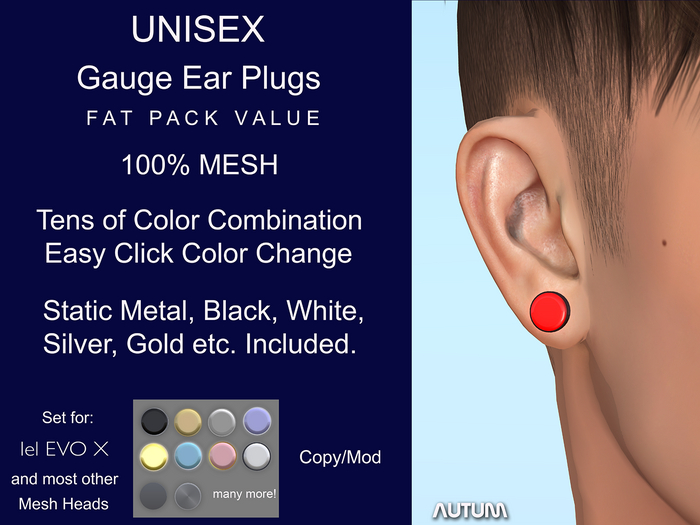 Autum - Gauge Ear Plug FAT PACK Value Set