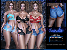 Randii Denim Jean Shorts & Tank Top Set,40 Mix and Match Textures,Luna Chelsea,Jean Shorts,Jean Shorts,Jean Shorts,