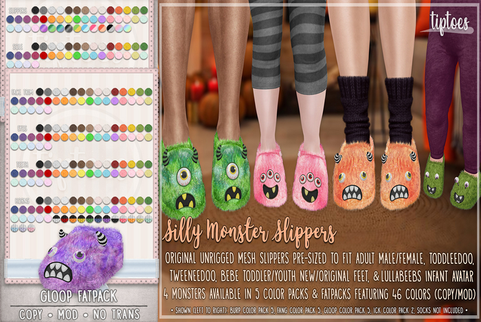 . tiptoes - Silly Monster Gloop Slippers - FP