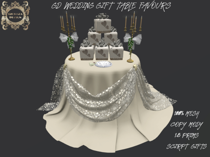 GD WEDDING GIFT TABLE FAVOURS