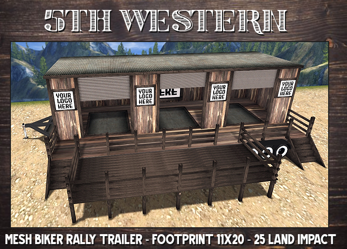 5TH~ Mesh Biker Rally Trailer Dark Wood 