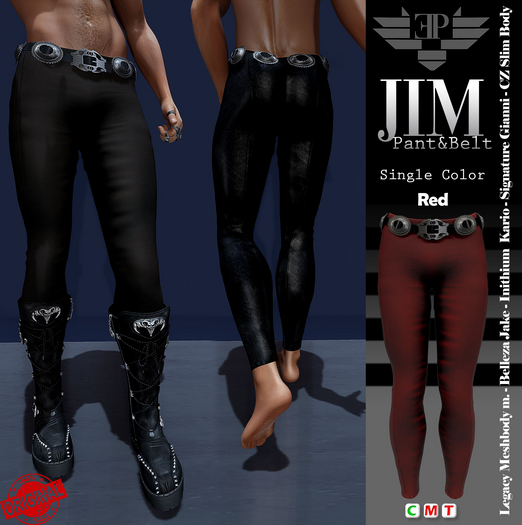 L'Emporio&PL ::*Jim*:: Trousers and Belt- Red-