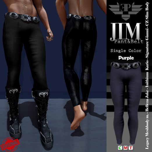 L'Emporio&PL ::*Jim*:: Trousers and Belt-Purple-