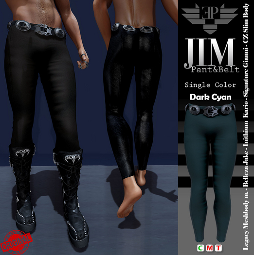 L'Emporio&PL ::*Jim*:: Trousers and Belt-Dark Cyan-