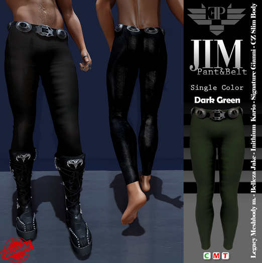 L'Emporio&PL ::*Jim*:: Trousers and Belt -Dark Green-