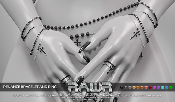 RAWR! Penance Breacelets and Ring (add me)