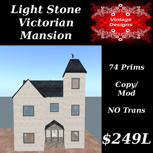 Light Stone Victorian Mansion