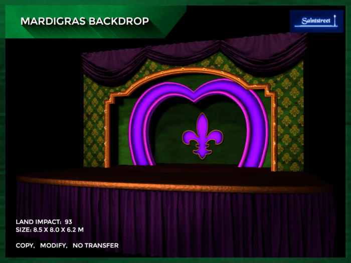Saintstreet MardiGras Backdrop (Wear me / Add Unpack)
