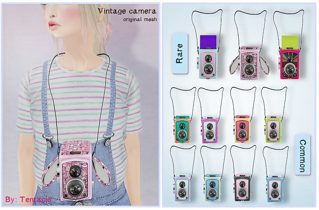camera vintage magenta