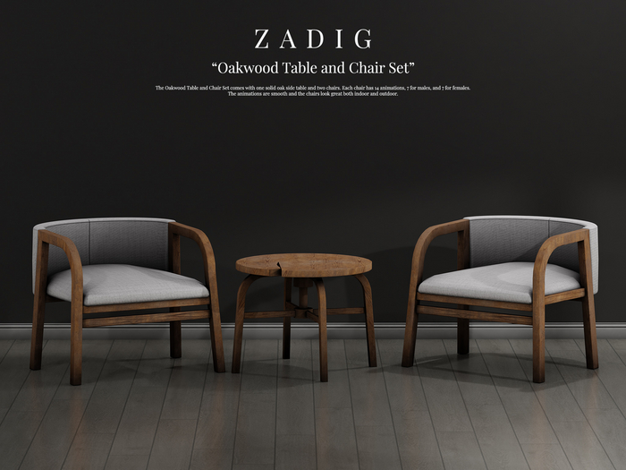 ZADIG. Oakwood Table & Chair Set