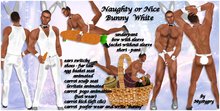 "Naughty Nice Bunny Men white" fur ears tail easter carrot costume underwear dancer pogo basket egg rabbit