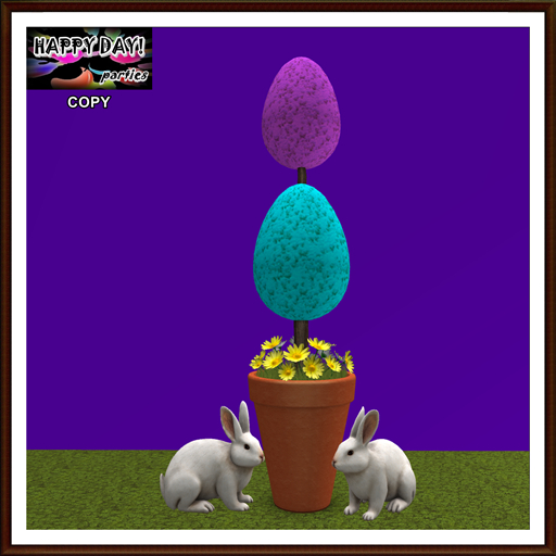 Easter - New White Rabbits Easter Egg Topiary
