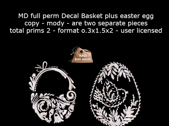 MD full perm Decal Basket plus easter egg