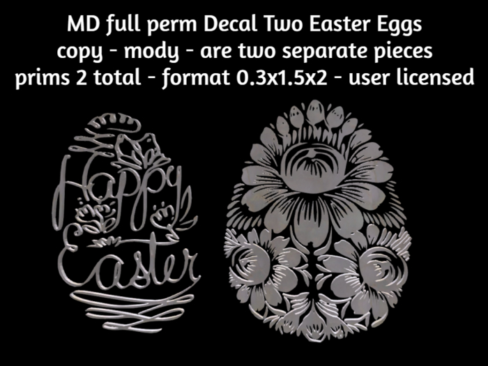 MD full perm Decal Two Easter Eggs