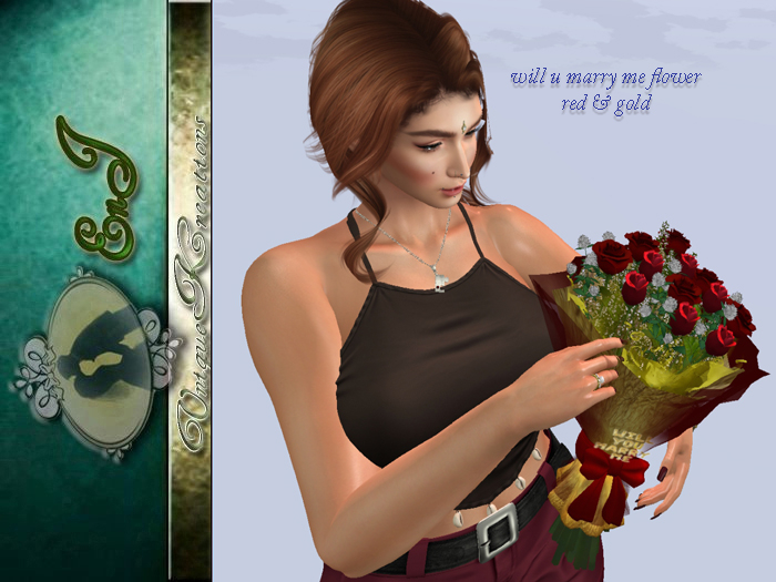 will u marry me fllower  red & gold