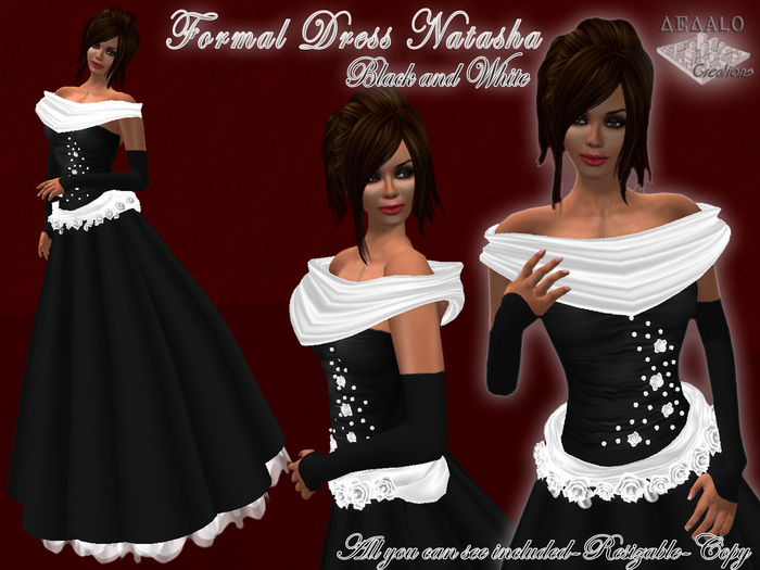 Formal Dress Natasha - Black and White * Valentine's Day Promo * 