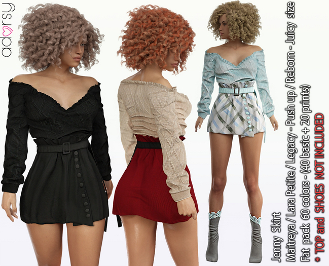 adorsy - Jenny Skirt Fatpack - Maitreya/Legacy-Nerido/Lara Petite/Reborn-Juicy