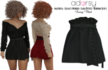 adorsy - Jenny Skirt Dark Black - Maitreya/Legacy-Nerido/Lara Petite/Reborn-Juicy