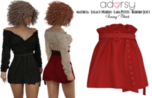 adorsy - Jenny Skirt Deep Red - Maitreya/Legacy-Nerido/Lara Petite/Reborn-Juicy