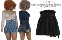 adorsy - Jenny Denim Skirt Dark Black - Maitreya/Legacy-Nerido/Lara Petite/Reborn-Juicy