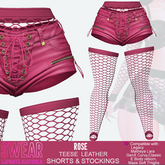 Leather Shorts - Teese Leather Shorts ROSE