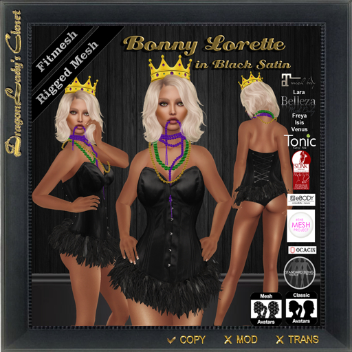 Bonny Lorette in Black Satin